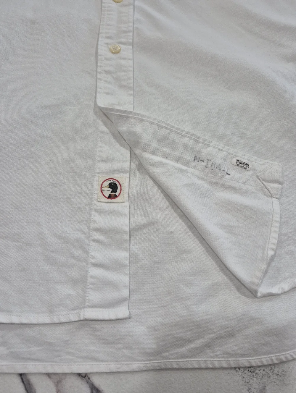 Duck Head Long Sleeve Oxford Shirt, Mens Large, White - Picture 3 of 9